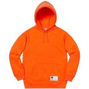 Orange supreme x champion hoodie, size medium!